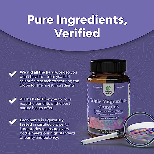 Triple Magnesium Complex Supplement 400mg Elemental - High Absorption Magnesium Natures Craft buy supplements canada