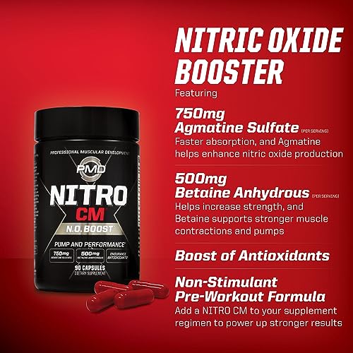 PMD Sports Nitro cm - Nitric Oxide with Agmatine Pre Workout Supplement - Muscle PMD buy supplements canada