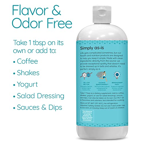 AS-IS Simply Premium MCT Oil C8 & C10 | Unflavored | 100% from Non-GMO Coconuts AS-IS buy supplements canada