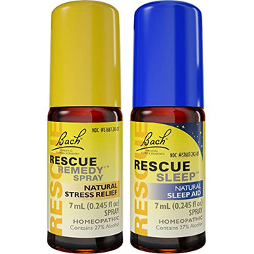 Day & Night Bundle, Bach RESCUE REMEDY Spray, Natural Stress Relief [and] RESCUE SLEEP Spray RESCUE buy supplements canada