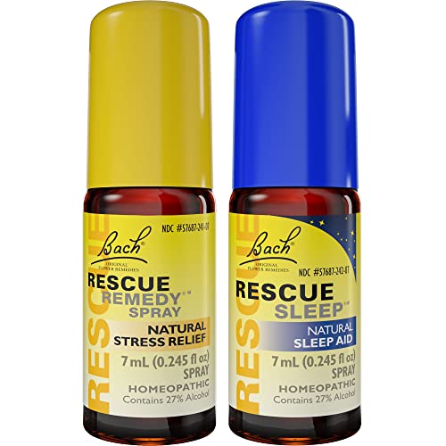 Day & Night Bundle, Bach RESCUE REMEDY Spray, Natural Stress Relief [and] RESCUE SLEEP Spray RESCUE buy supplements canada