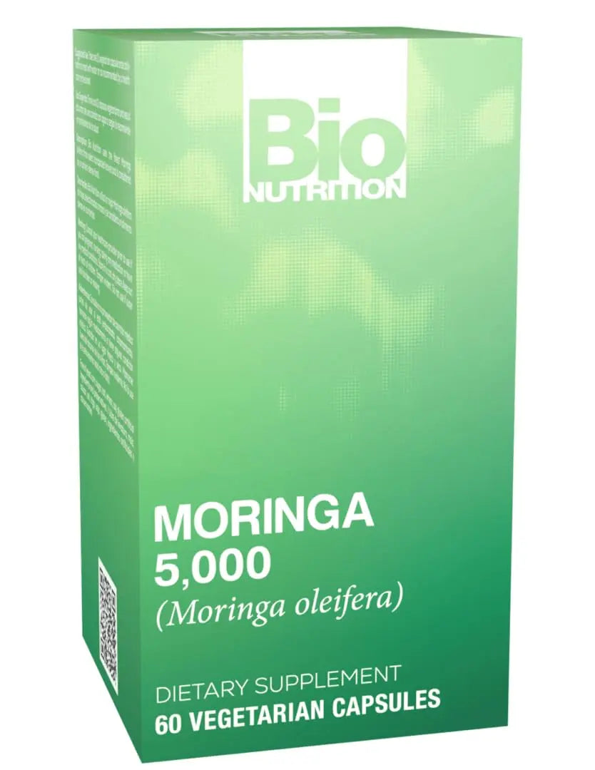 Bio Nutrition Moringa 5000mg 60 Vegetarian Capsules | Complete Green Superfood | Nature's Multivitamin | Energy and Gut Health Bio Nutrition buy supplements canada