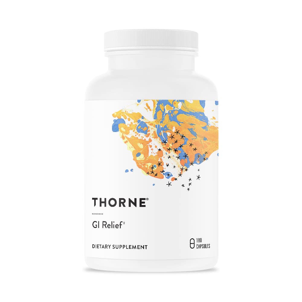 Thorne GI Relief - Digestion Supplement Supports Gut Health & Bloating Relief - Made with Marshmallow Root Extract & Digestive Enzymes - 180 Capsules - 90 Servings Thorne buy supplements canada