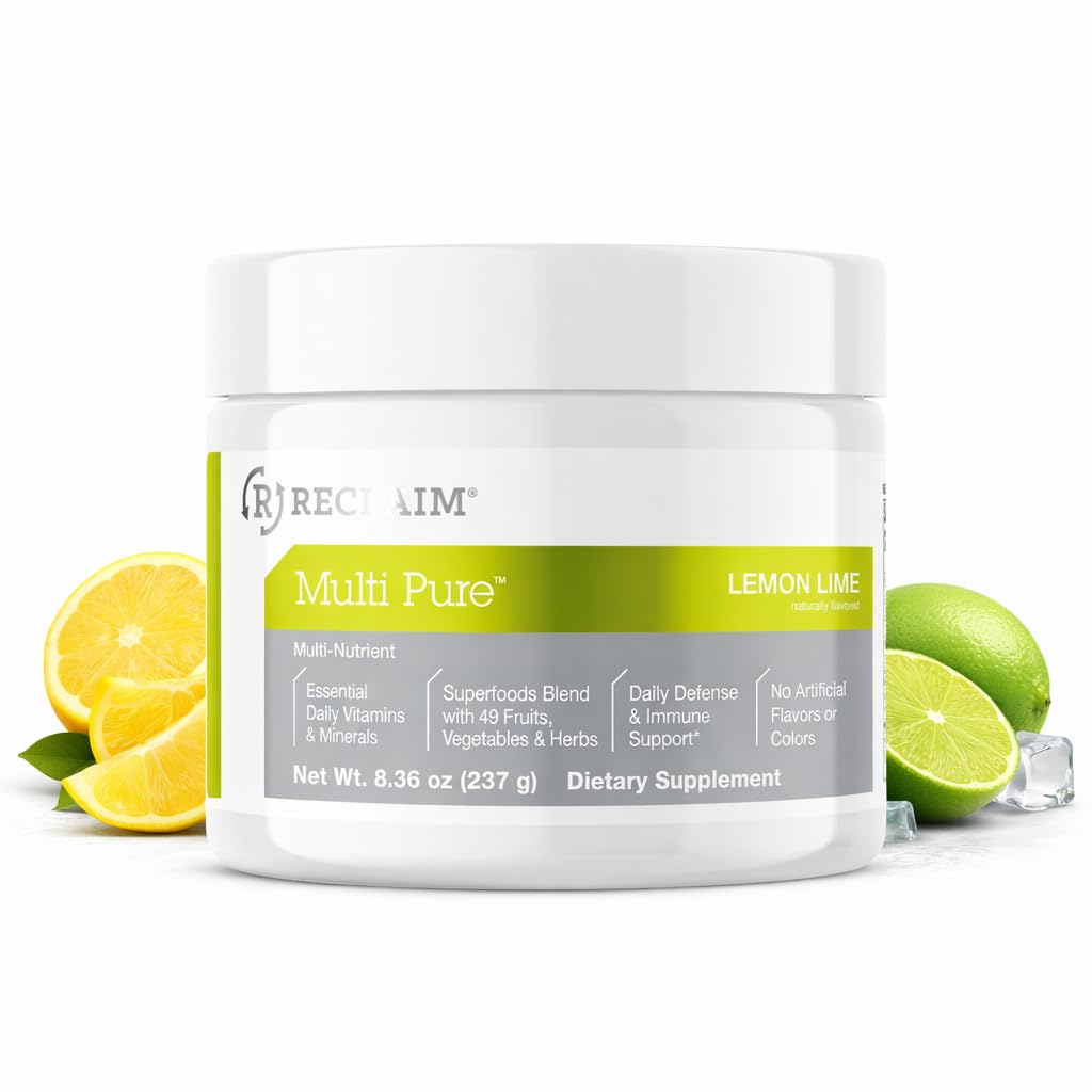 Reclaim Multi Pure Lemon Lime, Immune Support, Vitamin C, Vitamin B Complex, Probiotic, Superfood Powder, Calcium, Magnesium Oxide, (30 Servings) (Lemon Lime) Complete Nutrition buy supplements canada