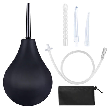 Enema Bulb 7.6oz Douche Enema Kit Includes 4 Nozzles for Women & Men Black with Storage Bag FOOFOO buy supplements canada