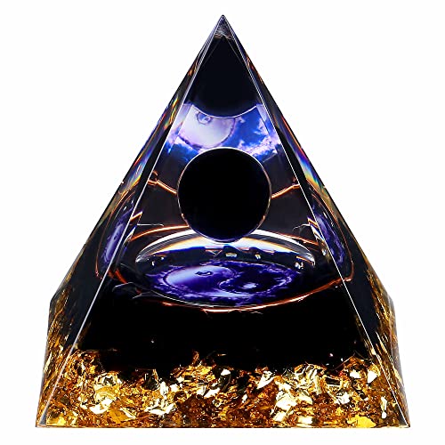 Yin Yang Healing Crystal Orgonite Pyramid - Tai Chi with Obsidian Ball - Taiji Reiki Chakra Meditation FENGSHUI-CAISHEN buy supplements canada
