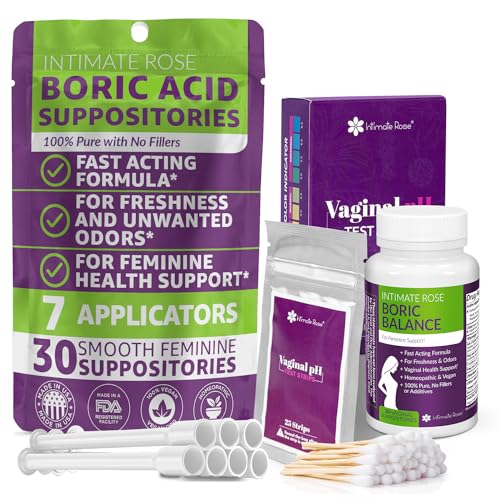 Intimate Rose Boric Acid Suppositories and pH Test Strips for Women (50 Strips) Bundle. Intimate Rose buy supplements canada