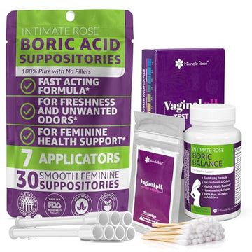 Intimate Rose Boric Acid Suppositories and pH Test Strips for Women (50 Strips) Bundle. Intimate Rose buy supplements canada