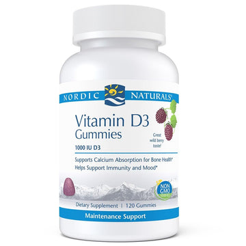 Nordic Naturals Pro Vitamin D3 Gummies, Wild Berry - 120 Gummies - 1000 IU Vitamin D3 - Great Taste - Healthy Bones, Mood & Immune System Function - Non-GMO - 120 Servings Nordic Naturals buy supplements canada