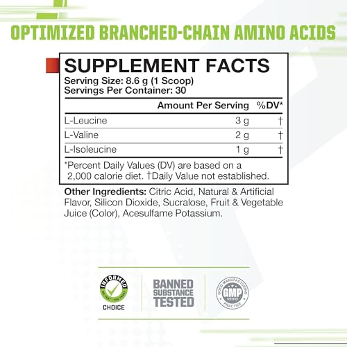 MusclePharm Essentials BCAA, Fruit Punch - 30 Servings Muscle Pharm buy supplements canada