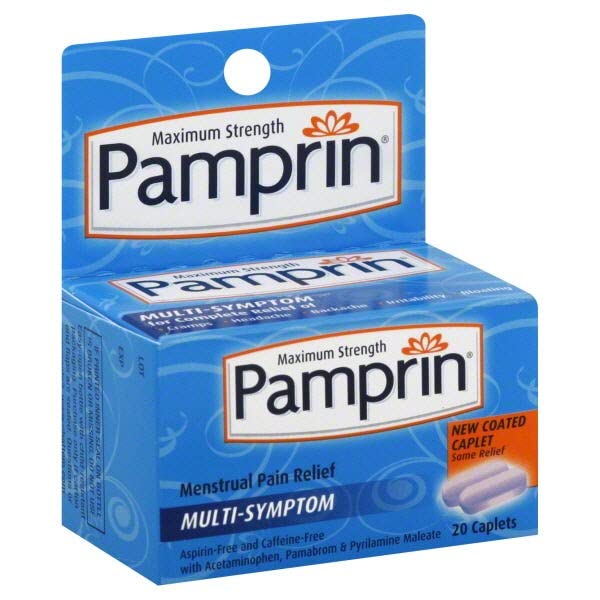 Pamprin, Menstrual Pain Relief Multi-Symptom Caplets, Maximum Strength, 20 Count Pamprin buy supplements canada
