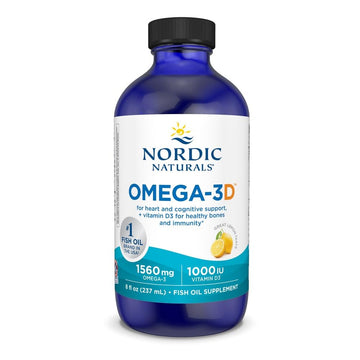 Nordic Naturals Omega-3D, Lemon Flavor - 8 oz - 1560 mg Omega-3 + 1000 IU Vitamin D3 - Fish Oil - EPA & DHA - Immune Support, Brain & Heart Health, Healthy Bones - Non-GMO - 48 Servings Nordic Naturals buy supplements canada