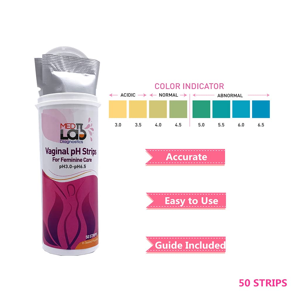 Vaginal ph Test Strips for Women(50 cnt). BV Bacterial Vaginosis and Yeast Infection Test Strips Med Lab Diagnostics buy supplements canada