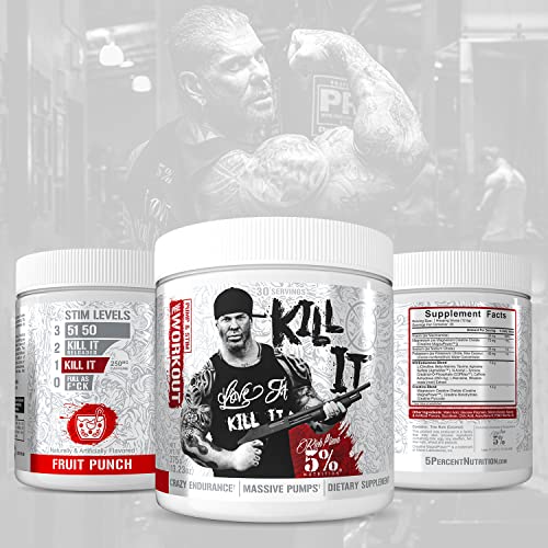5% Nutrition Rich Piana Kill It Pre Workout Powder w/Creatine, Jitter-Free Caffeine 5% Nutrition buy supplements canada