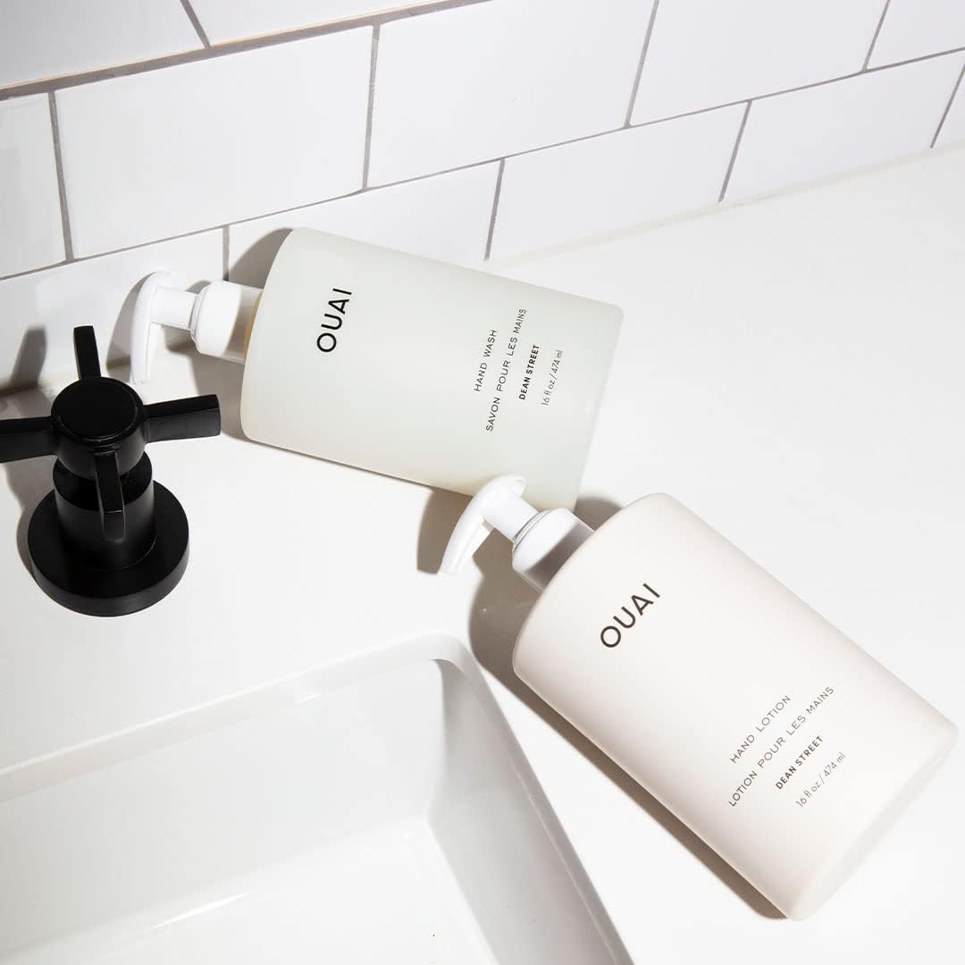 OUAI Hand Wash and Hand Lotion Set, Dean Street Scent - Moisturizes and Exfoliates with Daily Use - Made with Jojoba Esters, Avocado & Rosehip Oils (16 Fl Oz Each) OUAI buy supplements canada