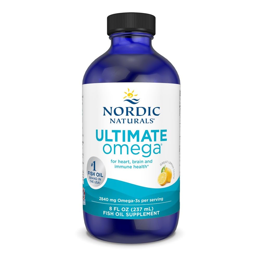 Nordic Naturals Ultimate Omega Liquid, Lemon Flavor - 8 oz - 2840 mg Omega-3 - High-Potency Fish Oil Supplement with EPA & DHA - Promotes Brain & Heart Health - Non-GMO - 48 Servings Nordic Naturals buy supplements canada