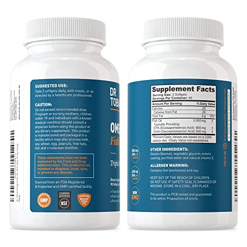 Dr. Tobias Omega 3 Fish Oil, 800 mg EPA 600 mg DHA Omega 3 Supplement for Heart Dr. Tobias buy supplements canada