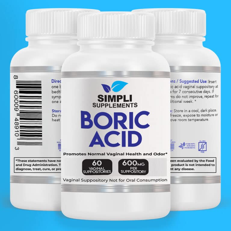 Simpli Supplements 60 Boric Acid Suppositories - Modern Support & Ancient Remedy - Scientifically Simpli Supplements buy supplements canada