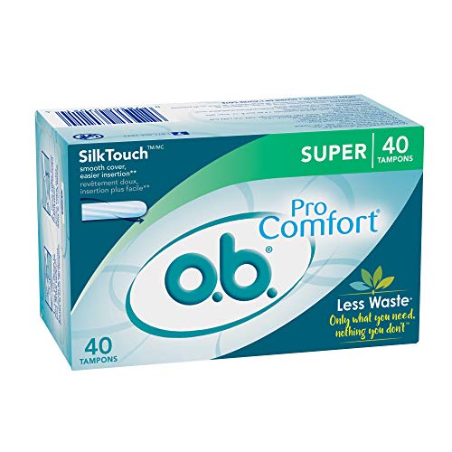 o.b. Pro-Comfort Non-Applicator Tampons, Super Absorbancy, 40 Count (Pack of 1) o.b. buy supplements canada