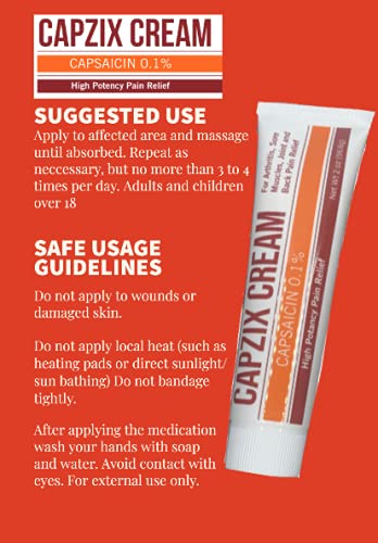 Capzix Cream for Pain Relief 2 OZ Capsaicin .1% High Potency/ Maximum Strength CAPZIX CREAM buy supplements canada
