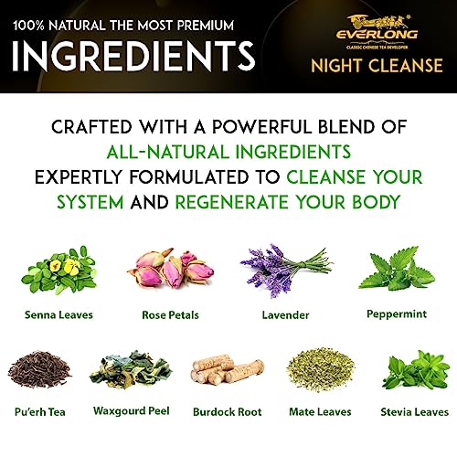 EVERLONG Detox Tea 28 Day Morning Boost Tea and Night Cleanse Tea, Burn Fat and Boost EVERLONG buy supplements canada