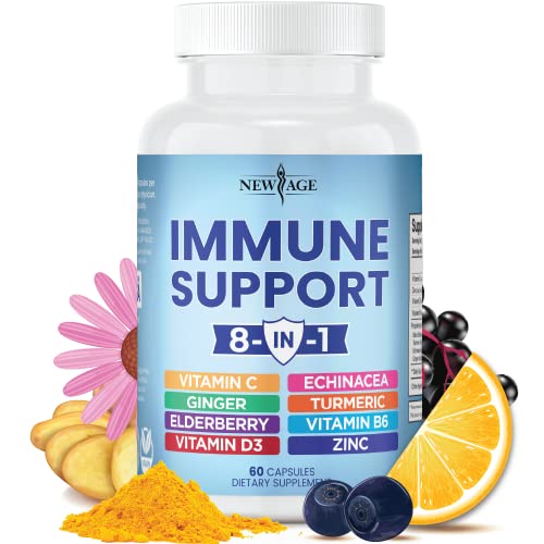 NEW AGE 8 in 1 Immune Support Booster Supplement with Echinacea, Vitamin C and Zinc NEW AGE buy supplements canada