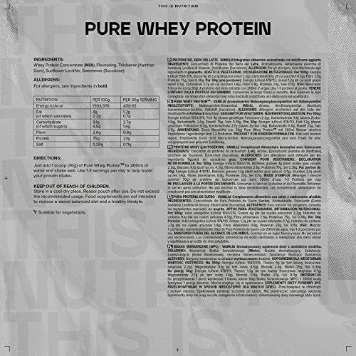 Bulk Pure Whey Protein Powder Shake, Vanilla, 500 g, Packaging May Vary Bulk buy supplements canada