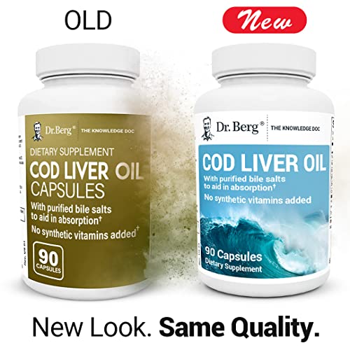 Dr. Berg Cod Liver Oil Capsules from Wild Caught Cod - No Smells or Bad Aftertaste Dr. Berg Nutritionals buy supplements canada