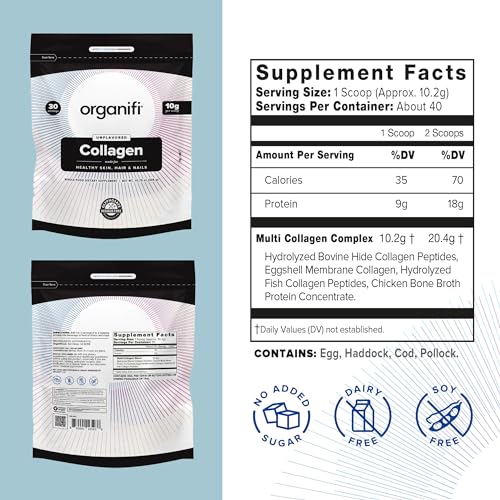 Organifi Collagen Powder - Fuller Hair, Stronger Nails, and Radiant Skin - Replenish Organifi buy supplements canada
