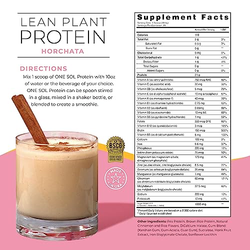 One Sol Lean Plant Protein Powder Horchata, Low Carb, Gluten Free One Sol buy supplements canada