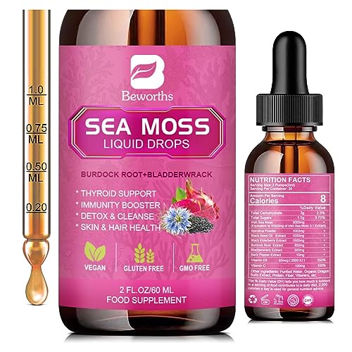 3000mg Sea Moss Liquid Drops - Black Seed Oil & Irish Sea Moss Gel B BEWORTHS buy supplements canada