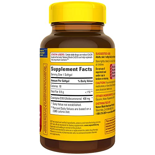 Nature Made CoQ10 400mg, Dietary Supplement for Heart Health Support, 40 Softgels Nature Made buy supplements canada