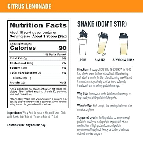 Isopure Protein Powder, Clear Whey Isolate Protein, Post Workout Recovery Drink Mix Isopure buy supplements canada