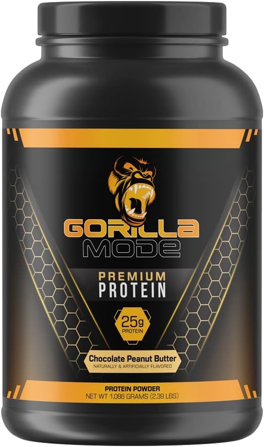 Gorilla Mode Premium Protein - Chocolate Peanut Butter / 24 Grams of Protein/Recover Gorilla Mind buy supplements canada