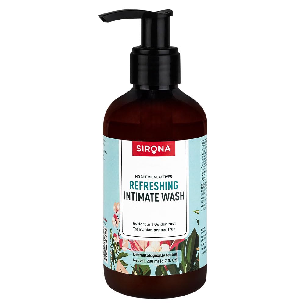 Sirona Natural Refreshing Feminine Wash - 6.7 Fl Oz (200 ml) | No Chemical, No Irritation, pH Balanced Intimate Sirona buy supplements canada