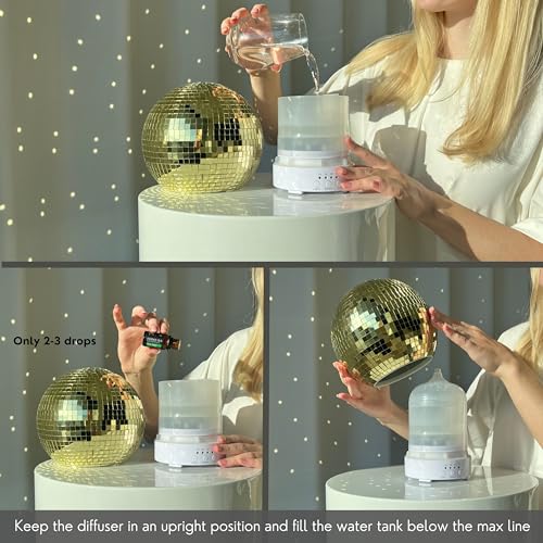 Disco Ball Diffuser Rotating - 300 ML Mirror Ball Oil Diffuser, Essential Oils Diffusers for Home SCANDINORDICA buy supplements canada