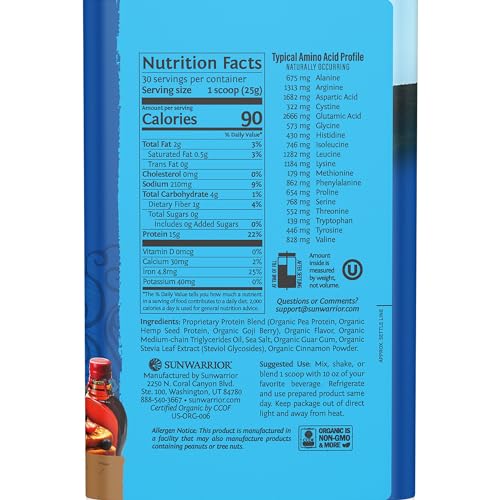 Sunwarrior Vegan Organic Protein Powder Plant-Based | BCAA Amino Acids Hemp Seed Sunwarrior buy supplements canada