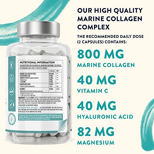 Marine Collagen Tablets for Women and Men with Hyaluronic Acid, Natural Vitamin C & Magnesium - with Pure Collagen peptides AAVALABS buy supplements canada
