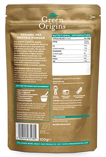 Green Origins Organic Pea Protein Powder 100g Green Origins buy supplements canada