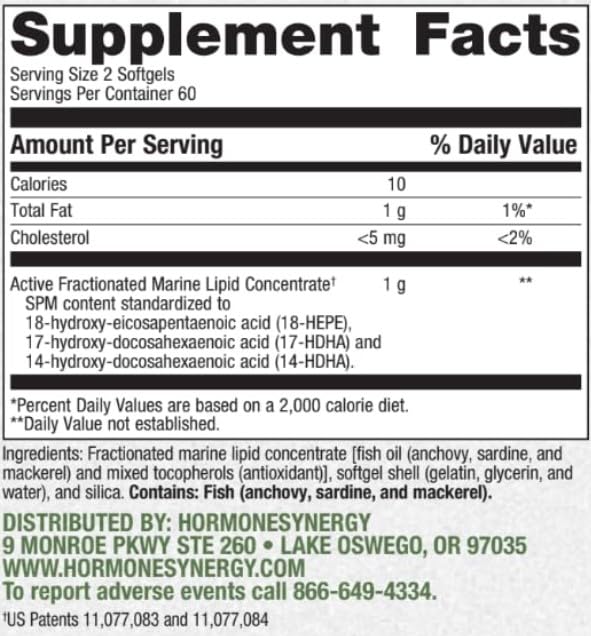 Specialized Pro Resolving Mediators - Synergy SPM by RetzlerRx® - SPM's for Joint Comfort, Tissue Health & Minor Discomfort Relief* - Non-GMO - Gluten Free - 120 Softgels HormoneSynergy buy supplements canada