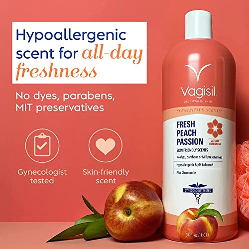 Vagisil Scentsitive Scents Fresh Peach Passion Daily Intimate Wash for Women, Gynecologist Tested Vagisil buy supplements canada