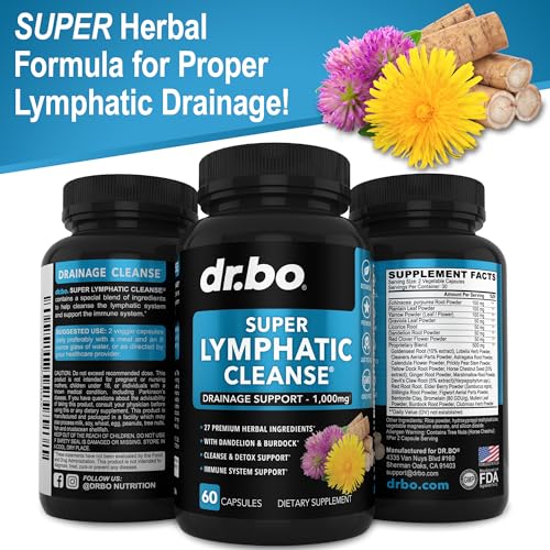 Lymphatic Support Herbal Supplement with Echinacea & Ginger - For Lymph Drainage & Detox DR. BO buy supplements canada