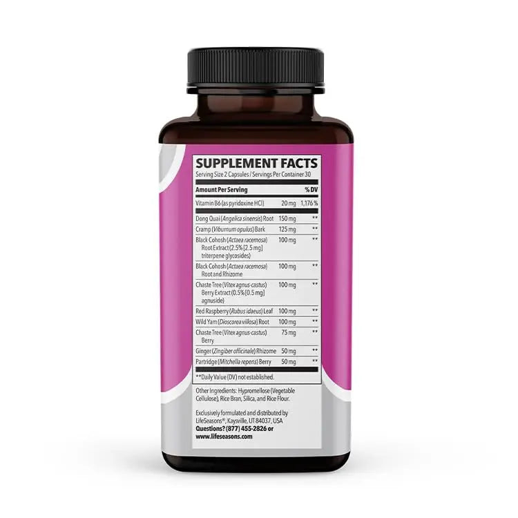 LifeSeasons - PreMense-T - PMS Relief Supplement - Support for Pre-Menstrual Symptoms, Cramping & Breast Tenderness - Nourish Tissue - Ginger Crampbark Dong Quai Chasteberry & Vitamin B6-60 Capsules LifeSeasons buy supplements canada