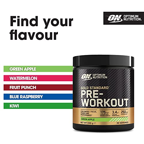 Optimum Nutrition Gold Standard Pre Workout Green Apple Flavoured Powder, 330g Optimum Nutrition buy supplements canada