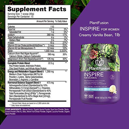 PlantFusion Inspire Plant Protein Powder for Women - Low Carb Protein Powder for Lean PlantFusion buy supplements canada