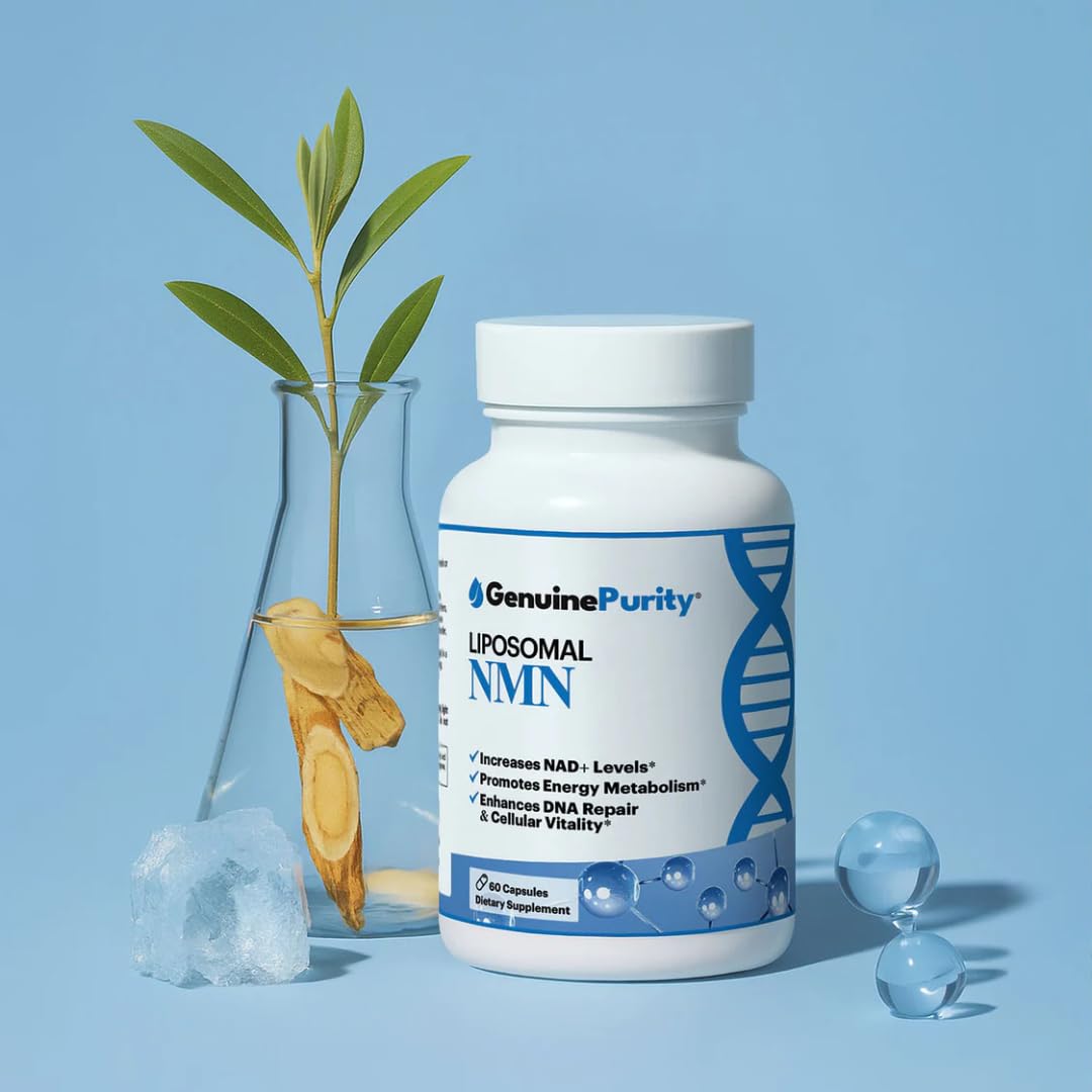 GenuinePurity - 250mg Liposomal NMN Supplement - 60 Vegan Capsules to Support NAD+ Production, Cellular Energy & Healthy Aging - Nicotinamide Mononucleotide for Metabolic Wellness & Immune Support GenuinePurity buy supplements canada