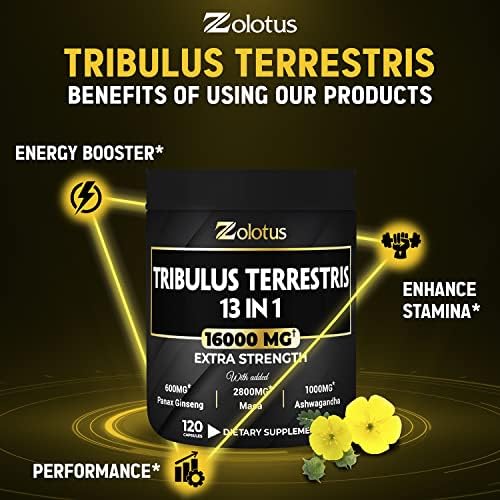 13in1 Tribulus Terrestris Capsules - 16000mg Per Serving with Maca, Horny Goat Weed Zolotus buy supplements canada