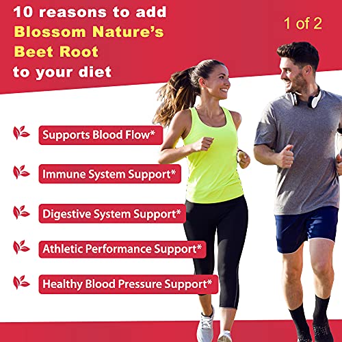 Organic Beet Root Powder 1350mg with Black Pepper-Nitric Oxide Booster, Digestive System Blossom Nature buy supplements canada