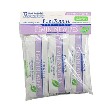 Puretouch Skin Care Individual Flushable Moist Feminine Wipes, 12 Count Puretouch Skin Care buy supplements canada