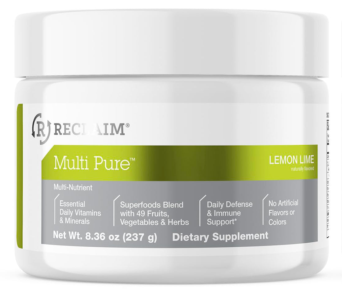 Reclaim Multi Pure Lemon Lime, Immune Support, Vitamin C, Vitamin B Complex, Probiotic, Superfood Powder, Calcium, Magnesium Oxide, (30 Servings) (Lemon Lime) Complete Nutrition buy supplements canada